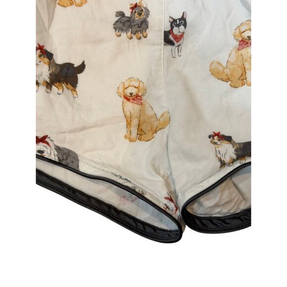 Z Supply Pajama Shorts White Dog Print Ribbon Tie Women’s S - Picture 2 of 8